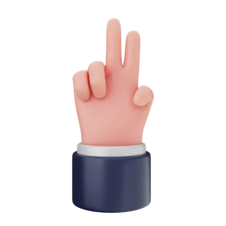 Two Finger Hand Gestures  3D Icon