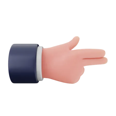 Two Finger Pointing Hand Gestures  3D Icon