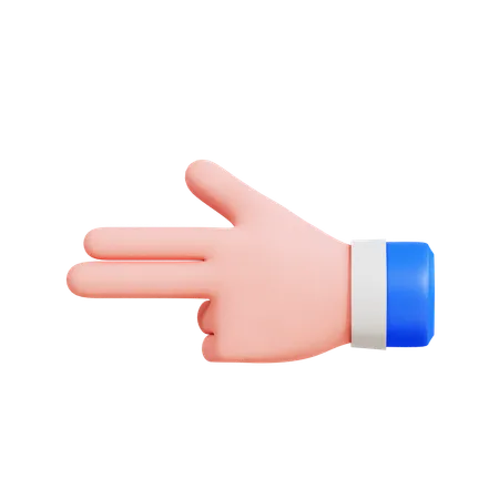 Two Finger Pointing Left  3D Icon