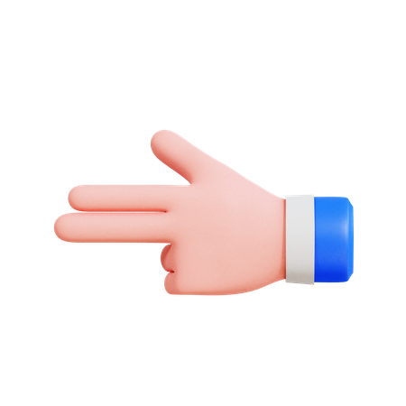 Two Finger Pointing Left  3D Icon