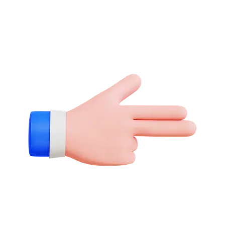 Two Finger Pointing Right  3D Icon