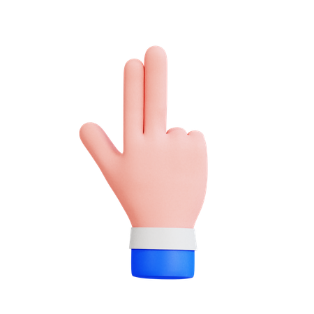 Two Finger Pointing Up  3D Icon