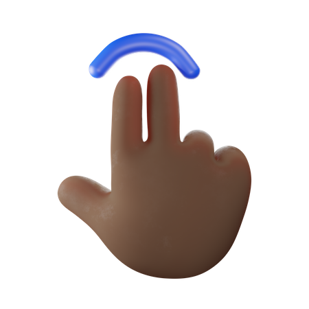 Two Finger Touch Hand Gesture  3D Illustration