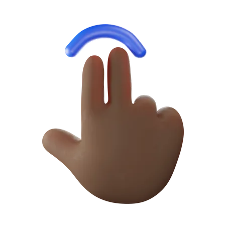 Two Finger Touch Hand Gesture  3D Illustration