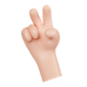 3d two fingers emoji