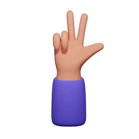 Three Hand Gesture Download This Item Now 3D Icon