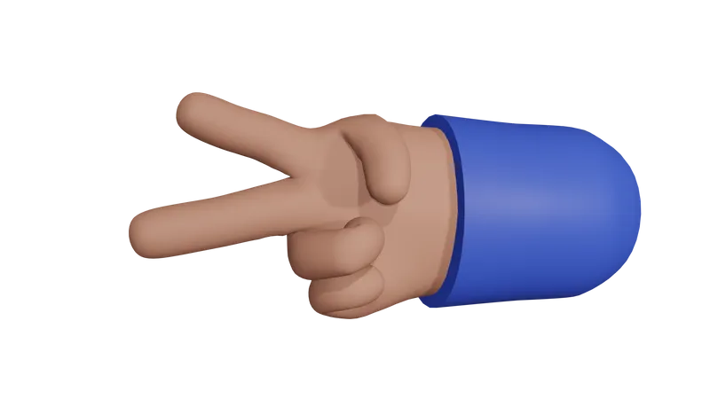 Two Fingers hand gesture  3D Icon