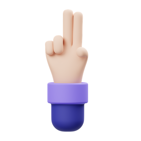 Two Fingers Hand Gesture 3D Illustration