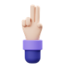 two fingers emoji 3d