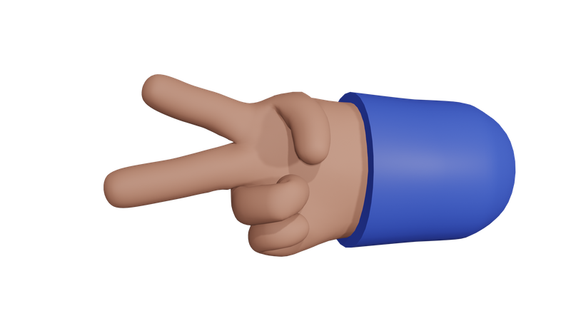Two Fingers hand gesture  3D Icon