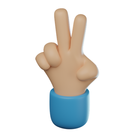 Two Fingers Hand Gesture  3D Icon