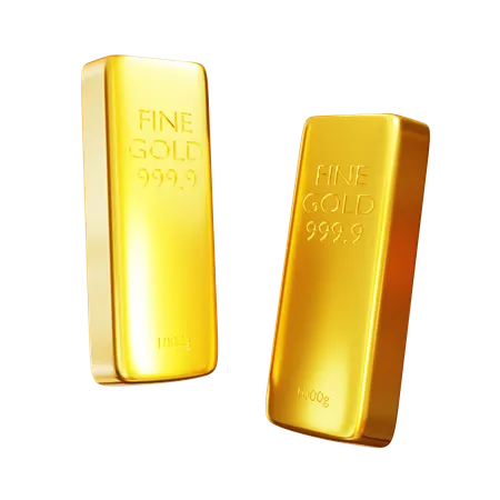 Two Gold Bars  3D Icon