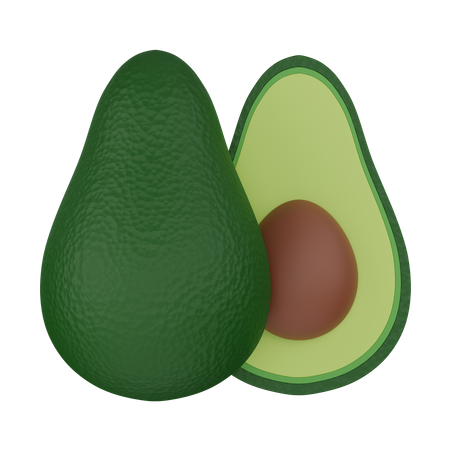 Two halves avocado 3D Icon