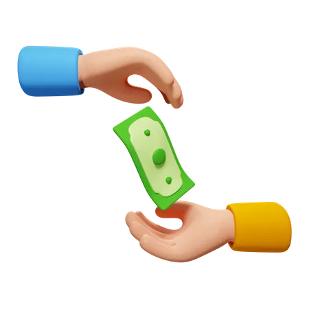 Two Hand Cash Transaction Download This Item Now 3D Icon
