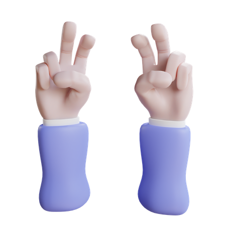 Two Hand Curious sign Gesture 3D Icon