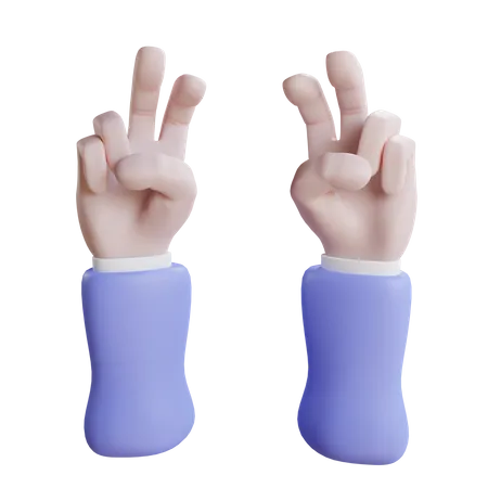 Two Hand Curious sign Gesture 3D Icon