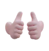 Two Hand Thumbs Up Hand Gesture