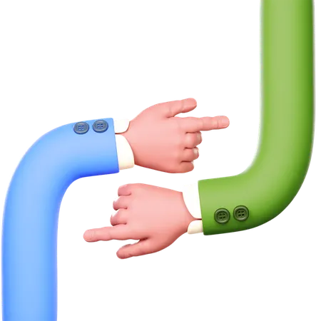 Two Hands Are Pointing At Each Other  3D Icon