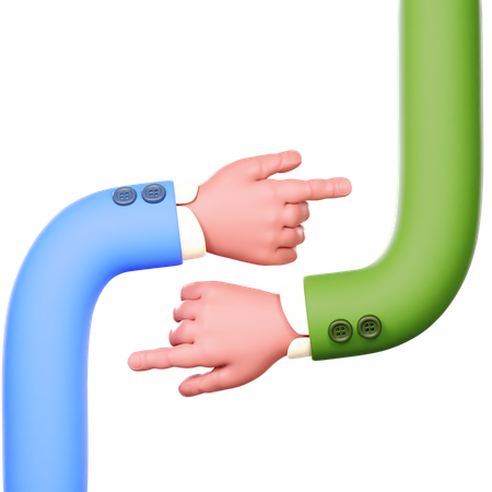 Two Hands Are Pointing At Each Other  3D Icon