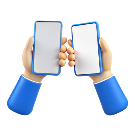 Two Hands Holding Mobile  3D Icon