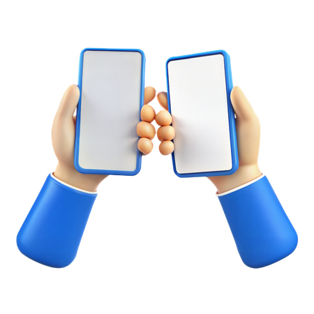 Two Hands Holding Mobile  3D Icon