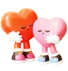 Two Heart Character Hug