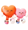 Two Heart Character Joy Walking