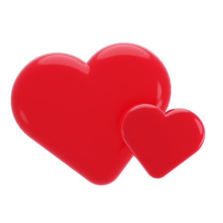 Two Hearts  3D Icon