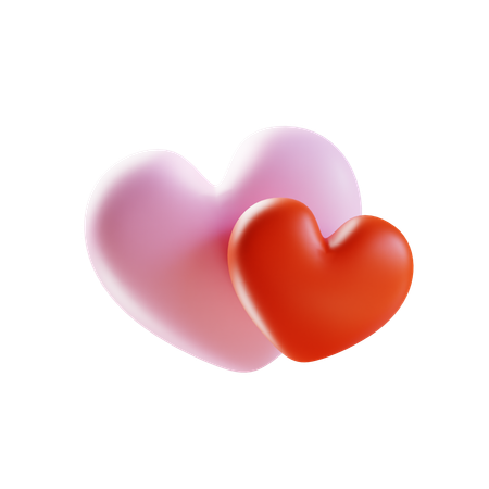 Two Hearts  3D Icon