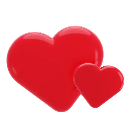 Two Hearts  3D Icon