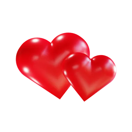 Two Hearts  3D Icon