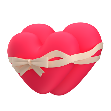 Two Hearts  3D Icon