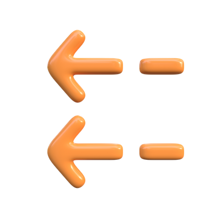 Two Left Arrows  3D Icon