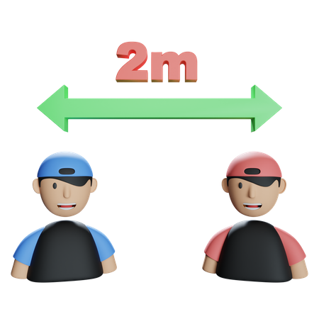 Two Meter Social Distance  3D Icon