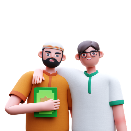 Two Muslim Man  3D Icon