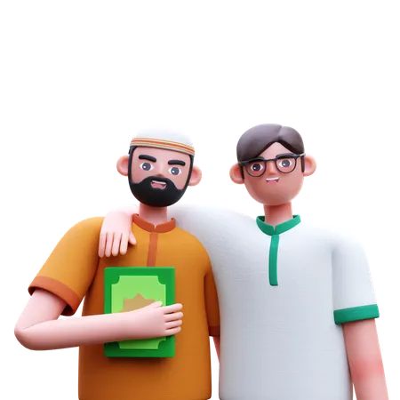 Two Muslim Man  3D Icon