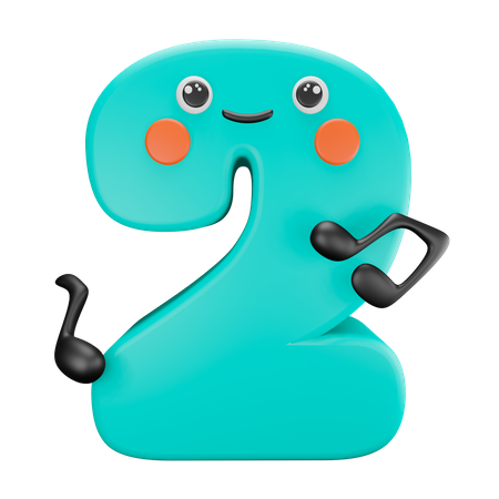 Two Number  3D Icon