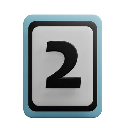 Number 2 3D Icon