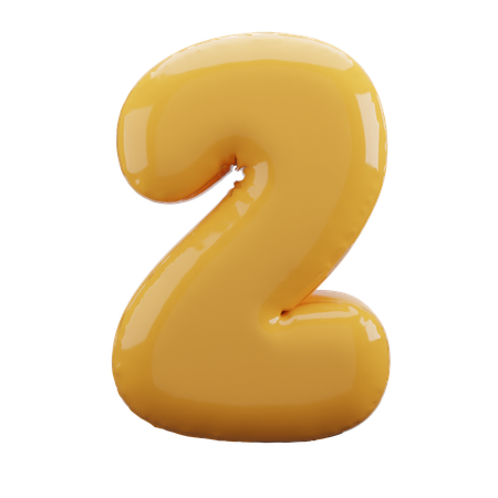 Two Number Balloon  3D Icon