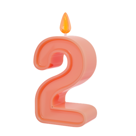 Two Number Candle  3D Illustration