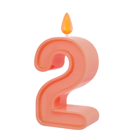 Two Number Candle  3D Illustration