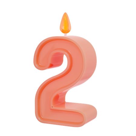 Two Number Candle 3D Illustration