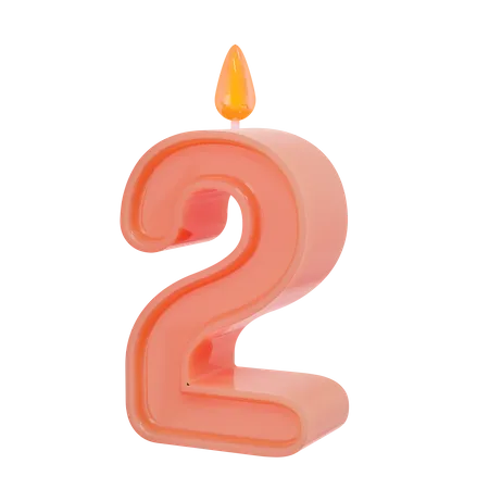 Two Number Candle 3D Illustration