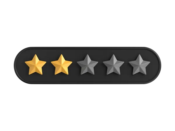 Two Of Five Star Rating 3 D Icon 3D Icon