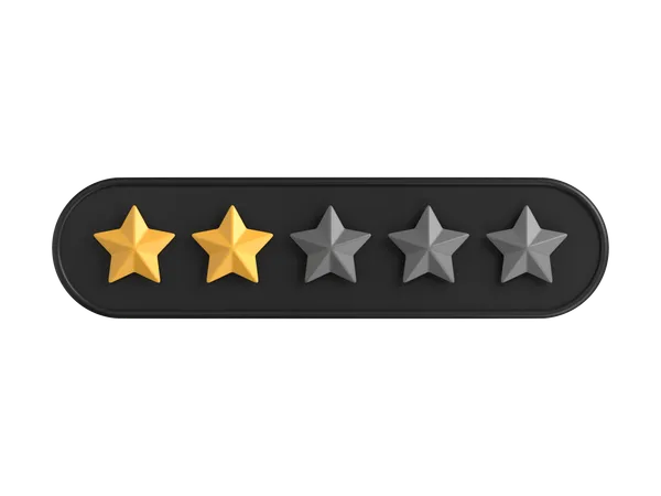 Two of Five Star Rating  3D Icon