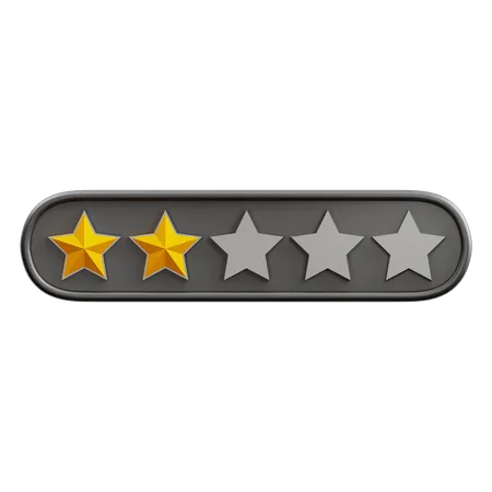 Two Of Five Star Rating  3D Icon