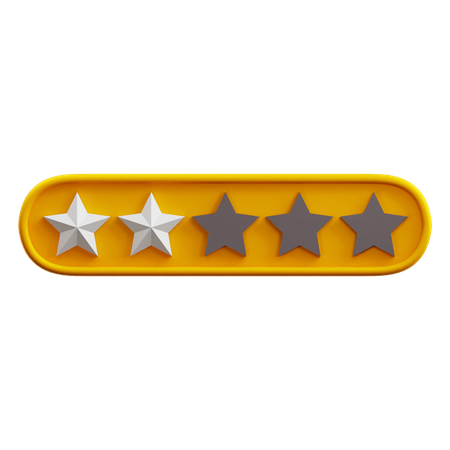 Two Of Five Star Rating  3D Icon