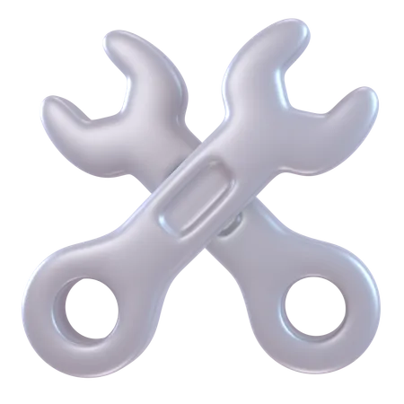 Two Open End Wrench  3D Icon