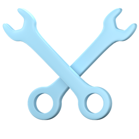 Two Open End Wrench  3D Icon