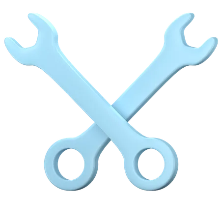 Two Open End Wrench  3D Icon